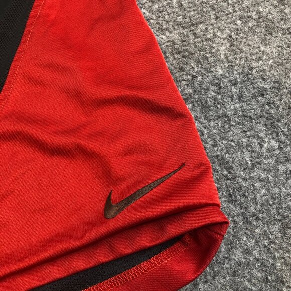 Nike Shorts Mens MEdium Black Red Dazzle Shiny Basketball Baggy Vintage Y2K - Picture 2 of 10